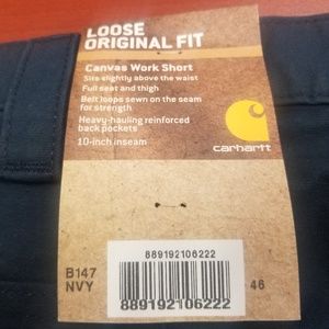 Carhartt Men's Loose Original 46X10 NAVY Cotton Sh